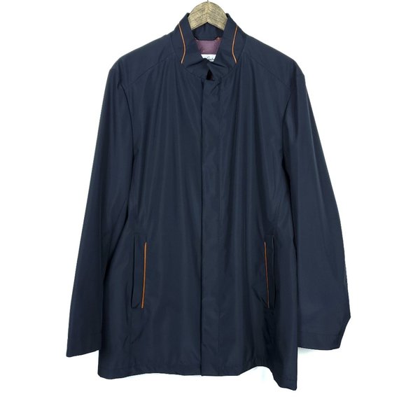 Robert Graham Other - Robert Graham Navy Blue Pockets Rain Jacket Coat